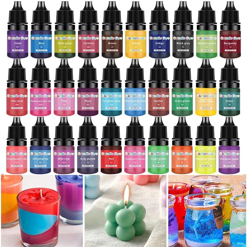 

33Colors Candle Dyes Pigment Aromatherapy Liquid Colorant Pigment DIY Candle Mold Soap Coloring Handmade Crafts Resin Pigment
