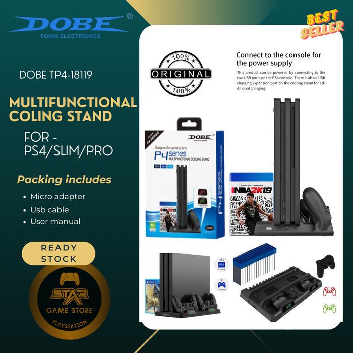 Dobe Cooling Fan Stand Multifunctional For Ps4 Series LED TP-18119