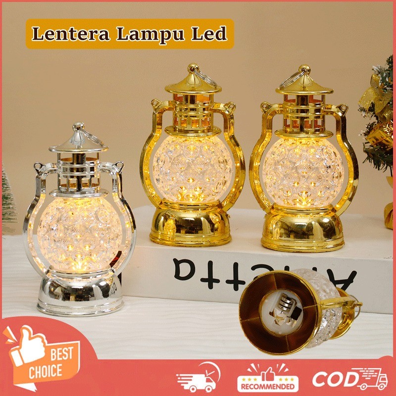 Lentera Lampu Led Hiasan Lampu Lentera Kecil Lilin Gantung Dekorasi Eid Mubarak Lentera Led