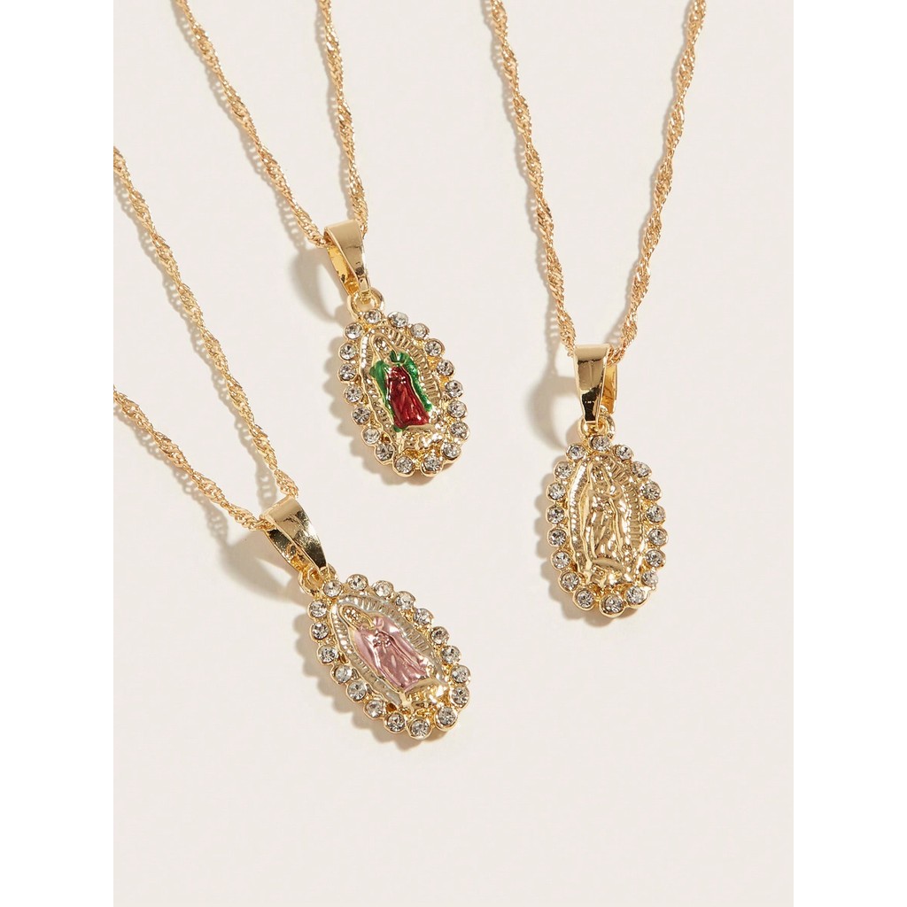 1pc Fashion Simple Ladies Virgin Mary Mother Pent Necklace