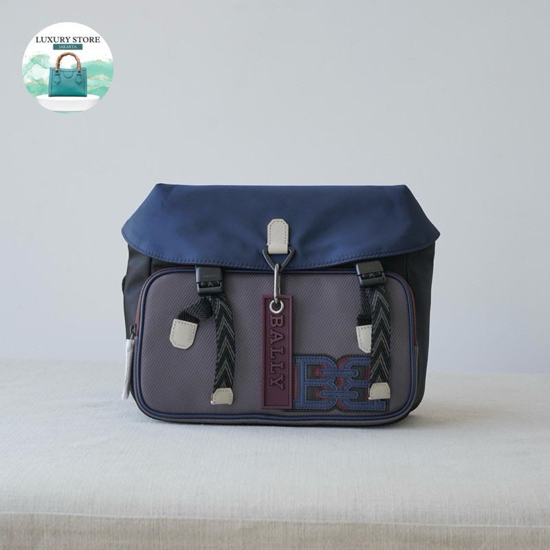 Tas Bally Men Catch Navy Blue Messanger Crew Bally Bag For Men