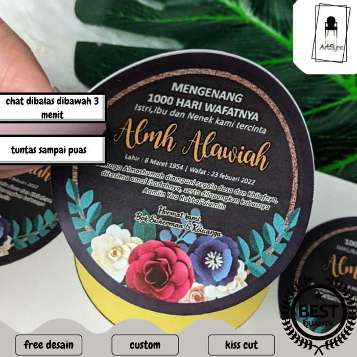 

Syncart Stiker Tahlinan Pengajian Sticker Mengenang Wafatnya 40 100 1000 Hari Untuk Kotak Box Nasi