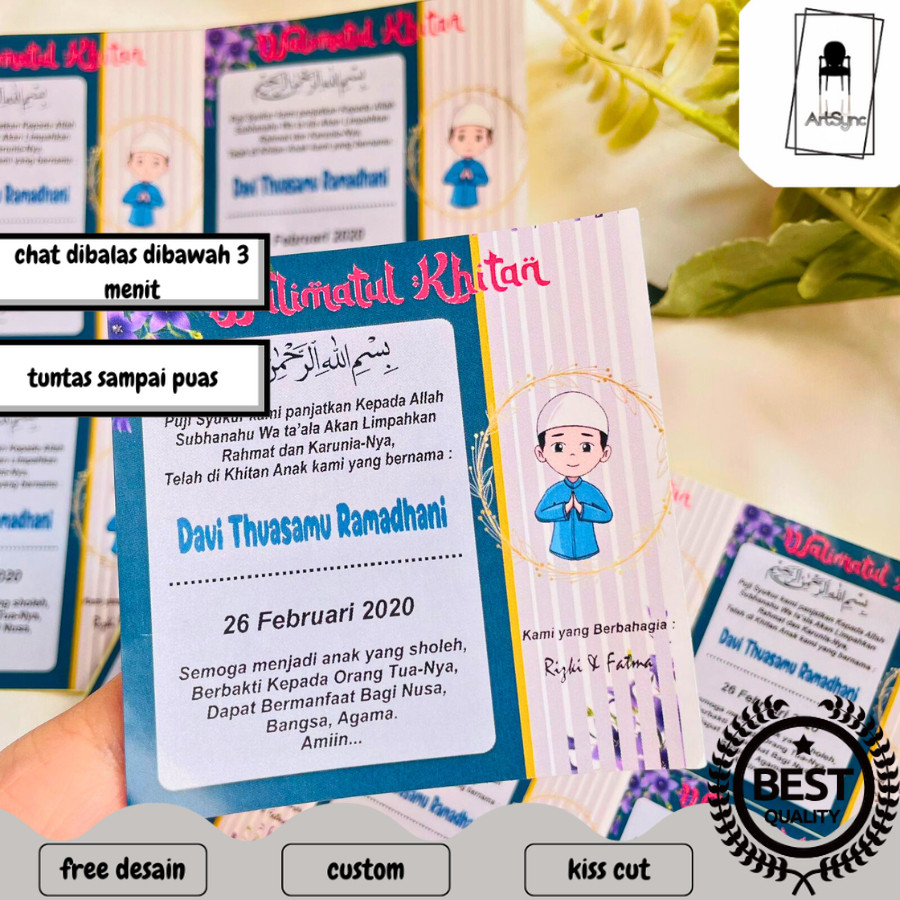 

Syncart 2-6 STIKER LABEL TASYAKURAN KHITAN SYUKURAN WALIMATUL KHITAN BENTUK KOTAK