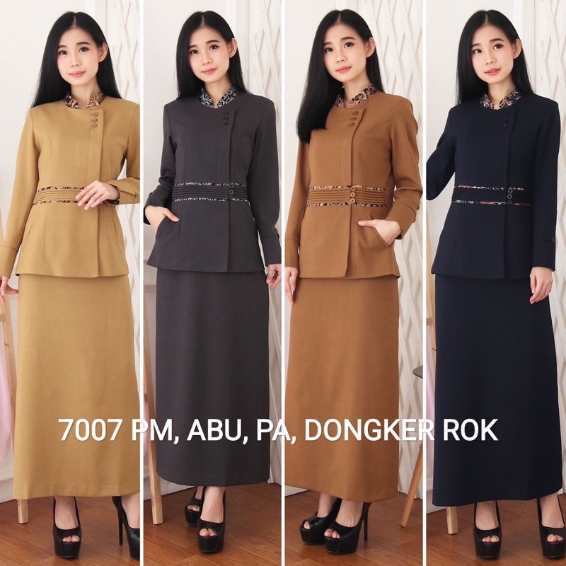 Promo Blazer Wanita/Seragam Guru Pemda Jas PDH Set Rok A Jas Batik Wanita Pemda PNS ASN (Kode 7007)