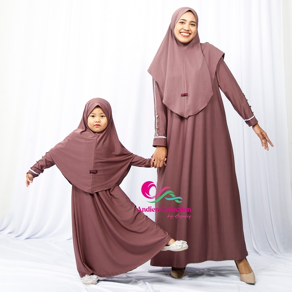 BAHAN PREMIUM / Marwah- Gamis Set Jilbab | Setelan baju wanita muslim size Xl Dan Jumbo Matt Spandek