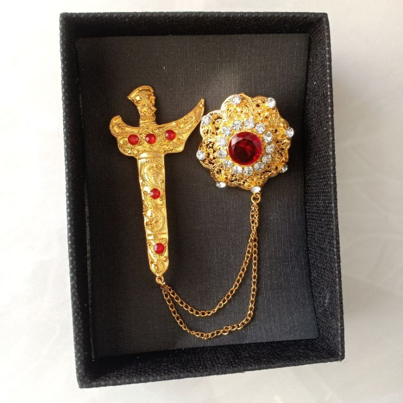 Bros Alpaka Keris Cowok  permata sircon