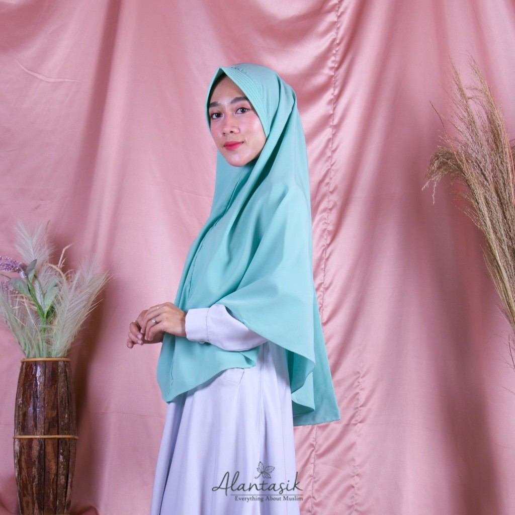 cuci gudang - JILBAB SYARI WOLFIS UK L PET ANTEM KHIMAR HIJAB JUMBO WOLLPEACH R.22