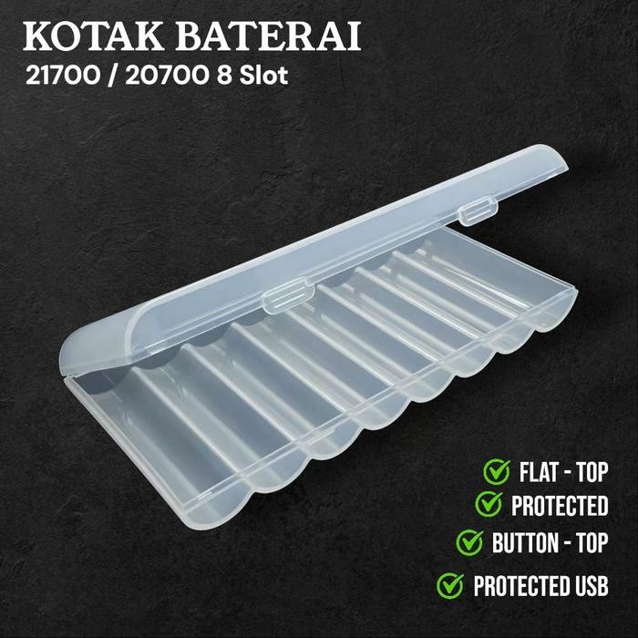 KOTAK BATERAI 21700 20700 ISI 8 SLOT HOLDER BATTERY CASE