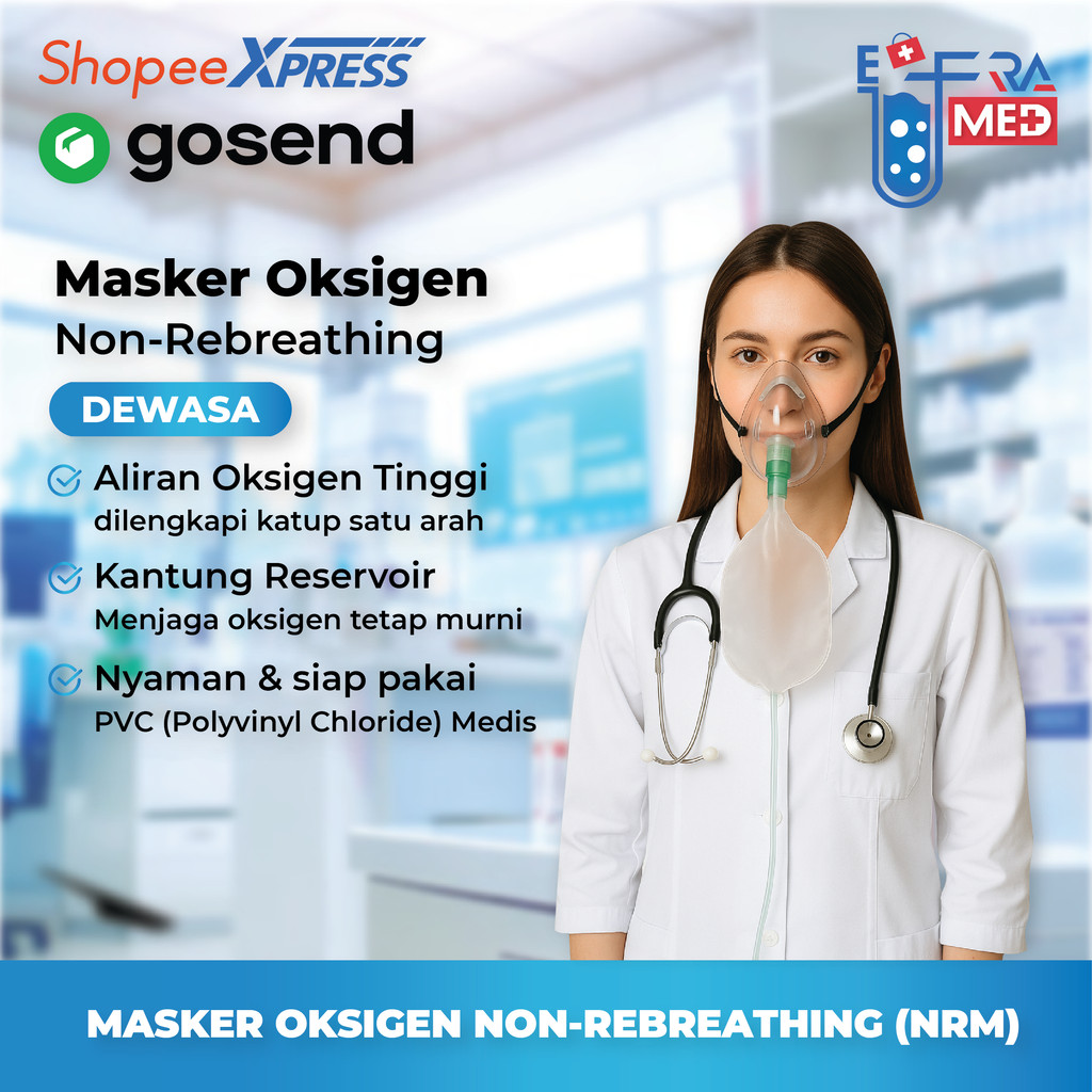Non Rebreathing Oxygen Masker Oksigen NRM