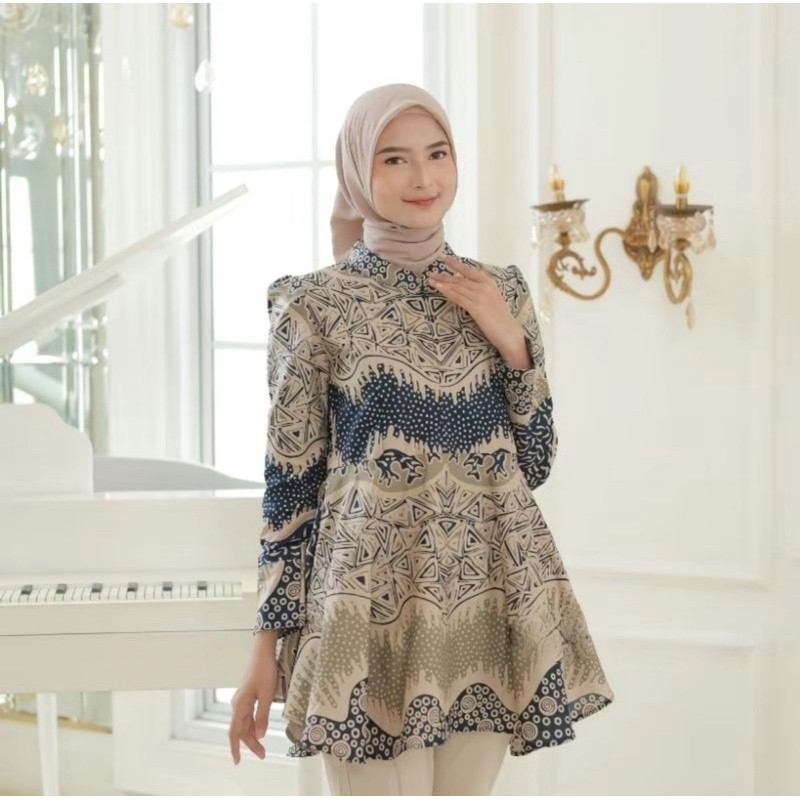 BAHAN PREMIUM / Batik Blouse Wanita/Blouse Batik Bahan Katun Nyaman Kerah