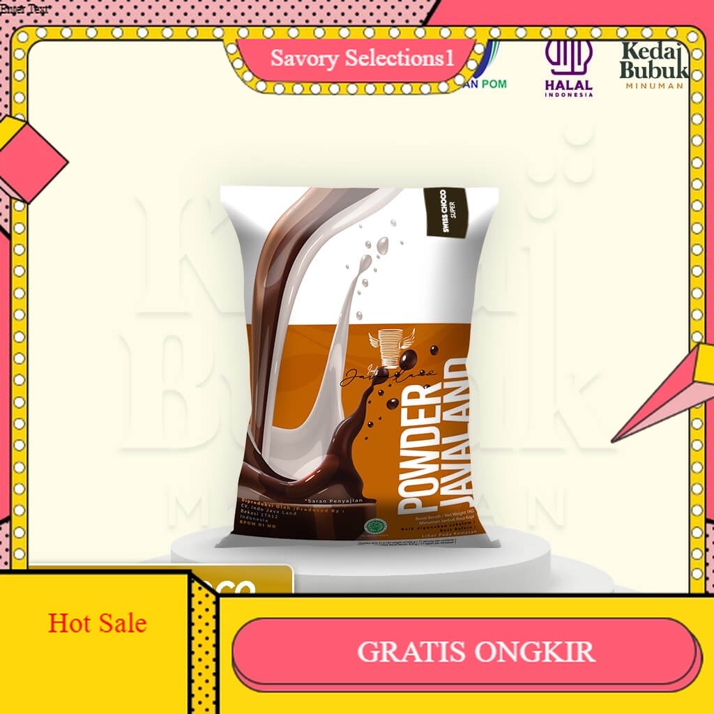 

【SAVORY】 FLASH SALE!! Javaland Bubuk Minuman Rasa Swiss Choco / Coklat 1Kg - Super Plain | Bubble Powder Drink Boba