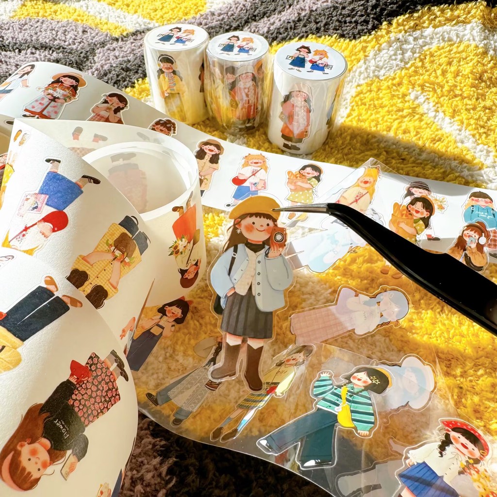 

Soyi Studio Vintage Seasons Girl Washi PET Tape for Planner Card Making DIY Scrapbooking Plan Decorative Sticker