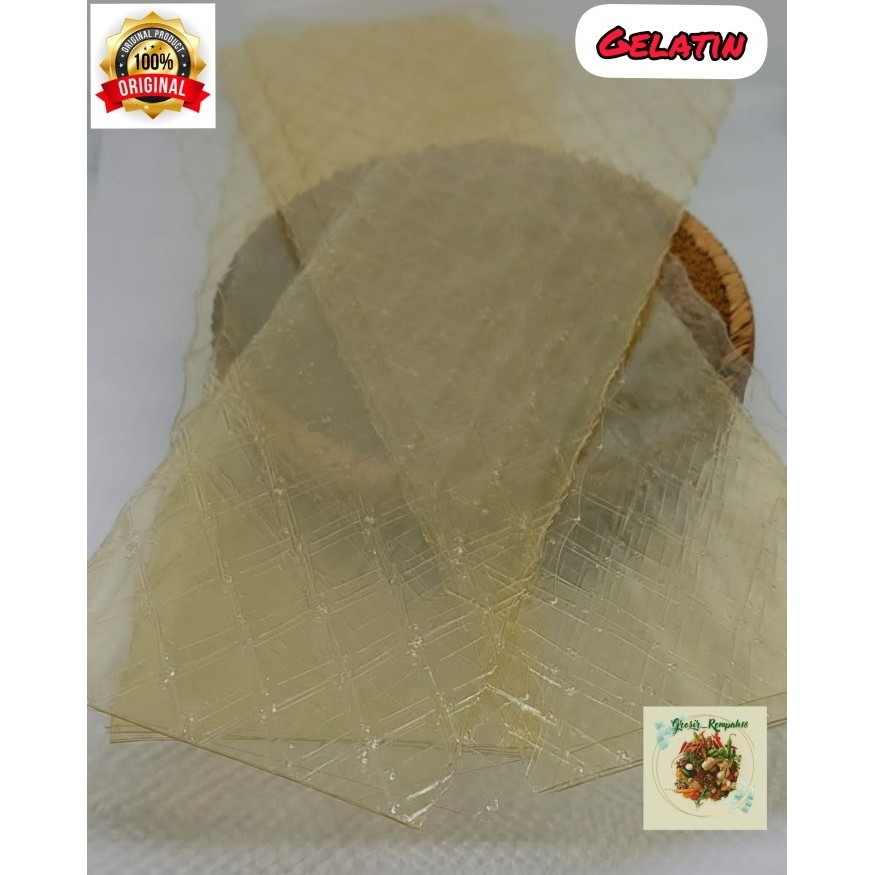 

Gelatine Sheet / Gelatin Sheet / Gelatine Lembaran 100gram