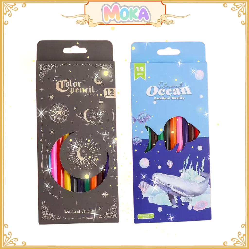 

MOKA Pensil Warna Motif Scenery Paint Jepang 12 Warna Coloring With Your Favorite Pencil MKP50