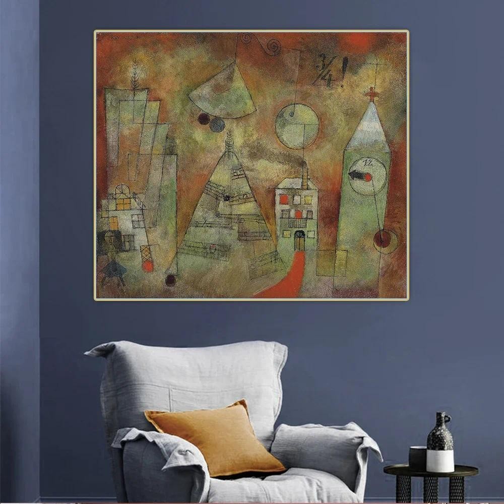 

Citon Paul Klee《Fateful Hour A Clock Tower》Canvas Art Oil Painting Artwork Print Picture Wall Decor Home Living Room Decoration