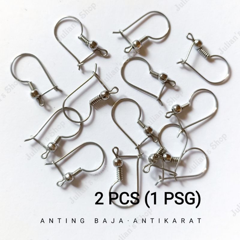 TERMURAH PROMO [2 PCS] Rangka Kait Anting ANTIKARAT bahan Monel SATU PASANG Anting