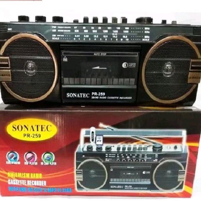 TERLARIS Tape Compo Radio Kaset Recorder Tape Sonatec PR 259 Bisa USB SD Card AM-FM Radio Original