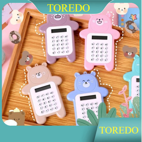 

TOREDO Calculator Mini Portable Motif Bear Kalkulator Portable Mini Beruang