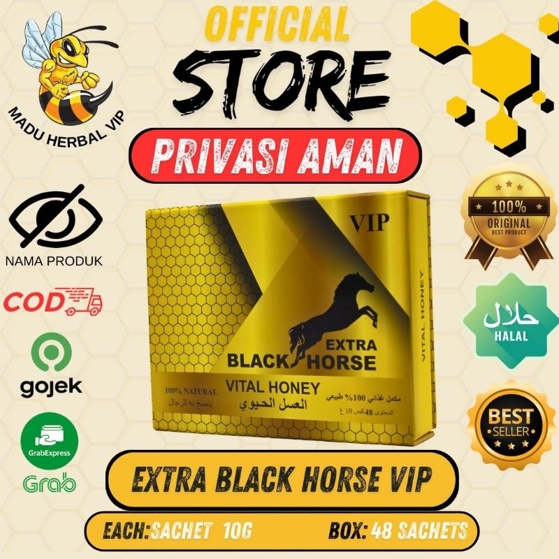 

SALE Black Horse Extra Vital Honey Original 1 Box 48 Sachet