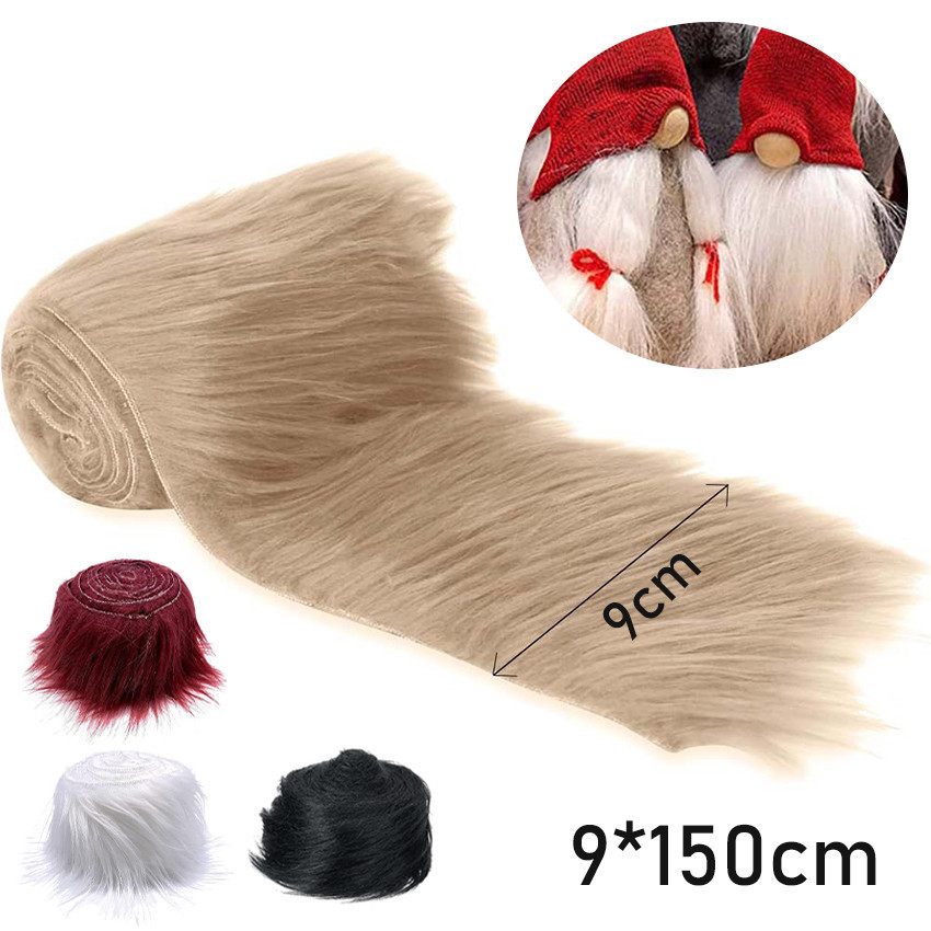 RB Kain Bulu Lembut Panjang Korea Bulu Rasfur Meteran Boneka Jenggot Kumis Palsu Aksesoris