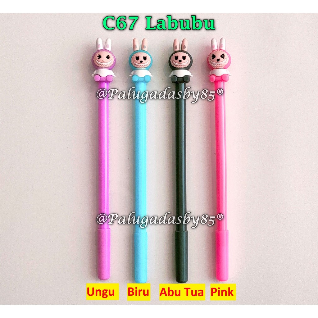 

(1 Biji) Gelpen Labubu C67 Hitam / Gelpen Kepala Labubu / Bolpen GXIMP C67 Labubu