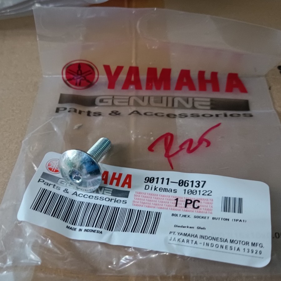 Bolt Baut L Spakbor Slebor Depan Yamaha R25, MT25 90111-06137 KRS