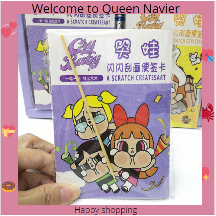 

QN - Scratch paper labubu - buku gambar gosok cry baby