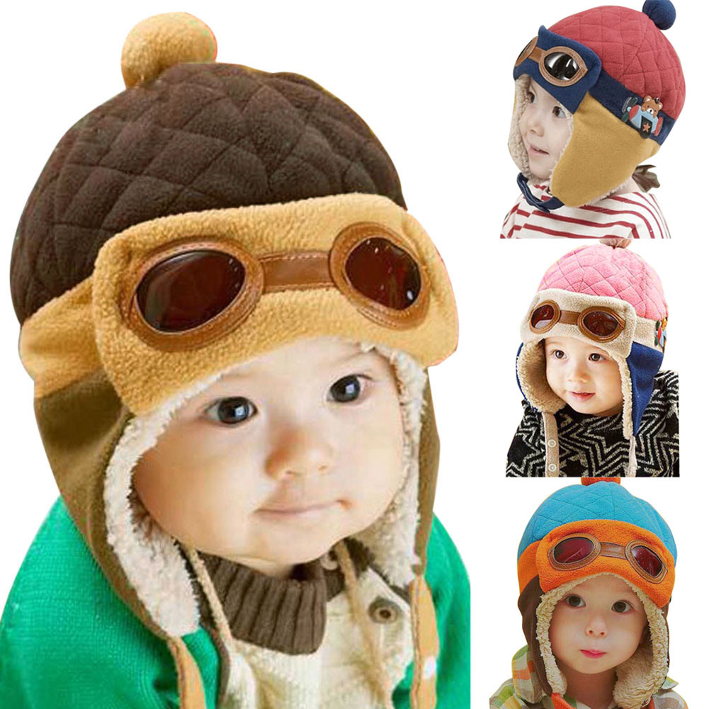 Cute Baby Winter Hat Pilot Cap Autumn Winter Warm Earflap Ear Protection Cap Children Fashion Gifts