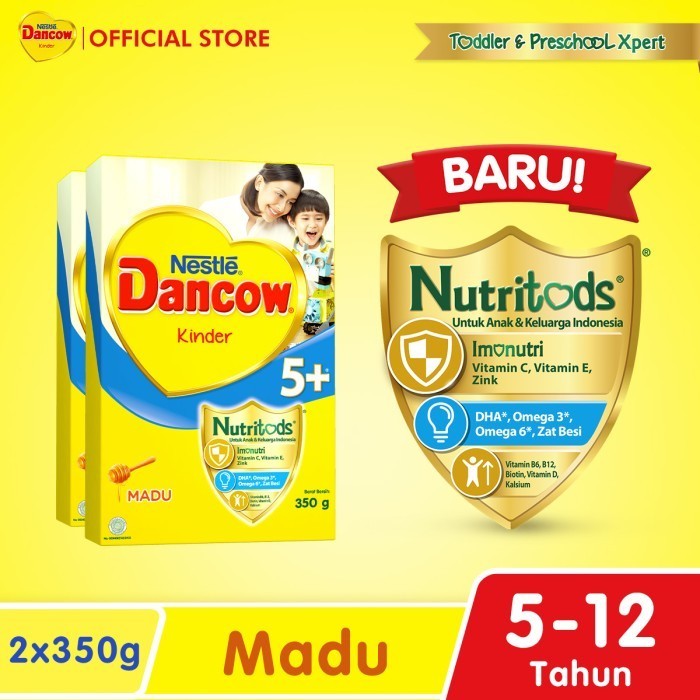 

Nestle DANCOW 5+ Madu Susu Anak 5-12 Tahun Box 350g x 2 pcs