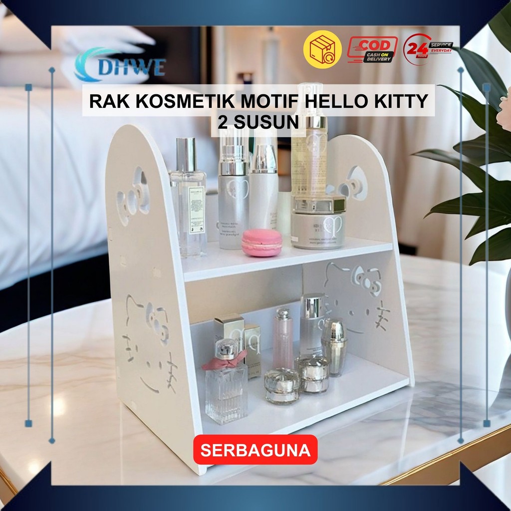 DHWE - Rak Meja Desk Organizer Motif Hello Kitty Vintage Kekinian Dekorasi Rumah Kos & Kontrakan Rua