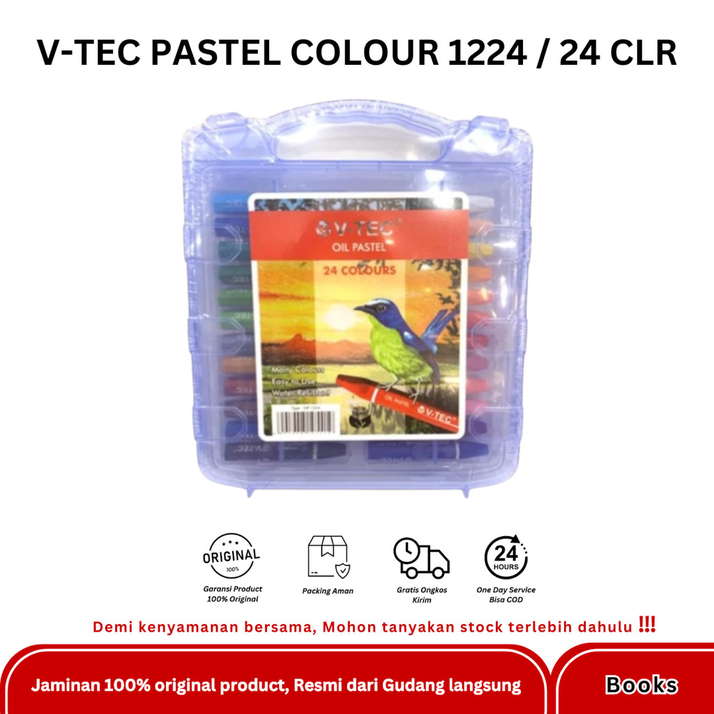

V-TEC OIL PASTEL COLOUR CRAYON 1224 / 24 WARNA
