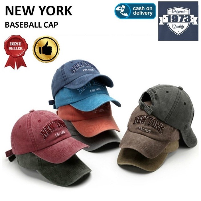 Baseball cap : NEW YORK - Topi Baseball Topi Pria Topi New York Topi Wanita