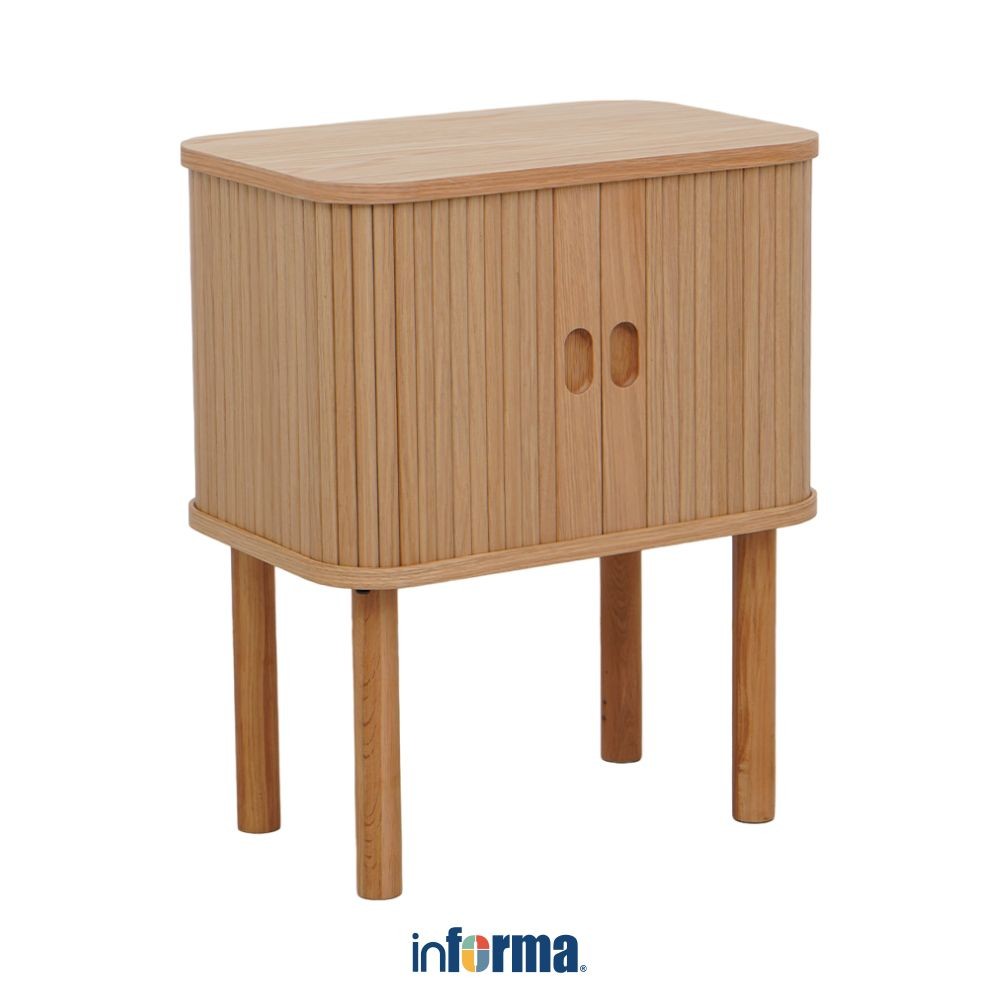 Informa Akira Nakas - Cokelat Oak Bedside Table Meja Nightstand Meja Samping Tempat Tidur Furnitur K