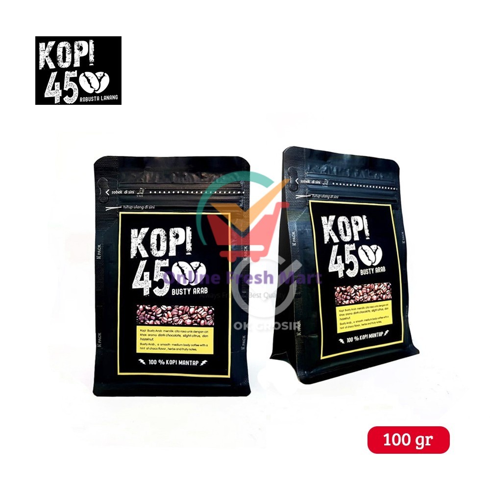 

Kopi 45 / Kopi Busty Arabika Ground / Bubuk (100 gr) - Online Fresh Mart Denpasar