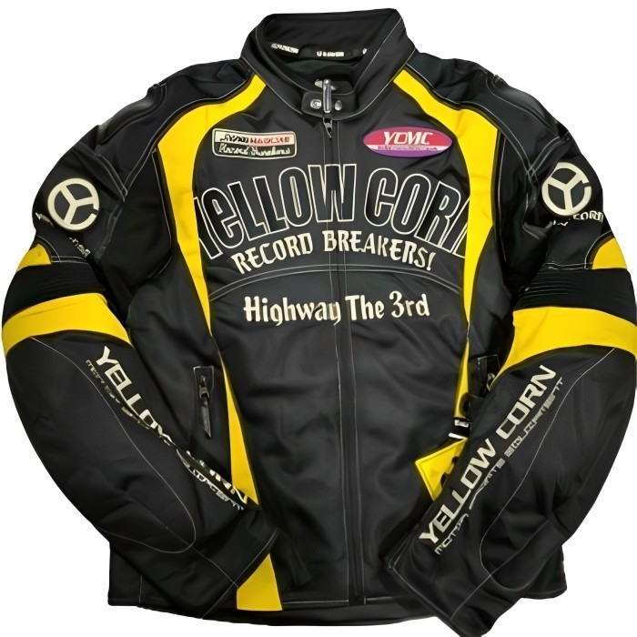 Jaket Motor - Yellow Corn YM 4111 Black Yellow Original