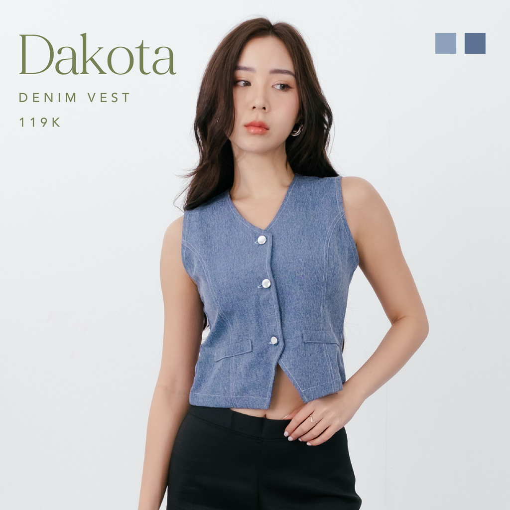 Dakota Denim Vest -- Ocha Wear | Pakaian Wanita | Soft Denim | Jeans Premium | Stylish