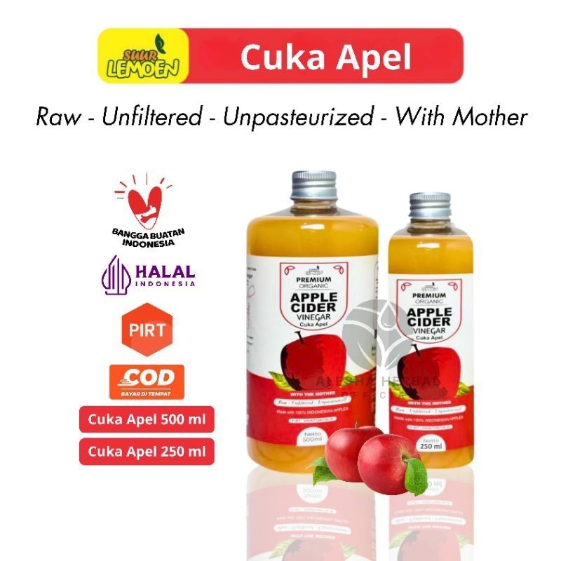 

CUKA APEL Apple Cider Vinegar Premium Organik Untuk Diet Alami by Suur Lemoen