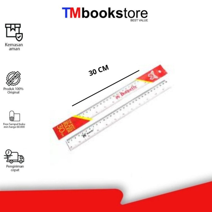 

RULER BUTT 30CM BUTTERFLY PPW TMBOOKSTORE BEST SELLER