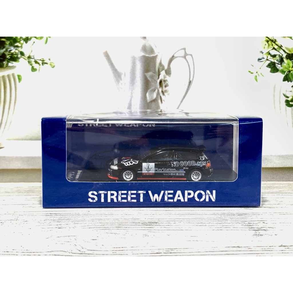 STREET WEAPON CIVIC EG6 EG ESTILO PLAYSTATION BLACK HITAM DIECAST