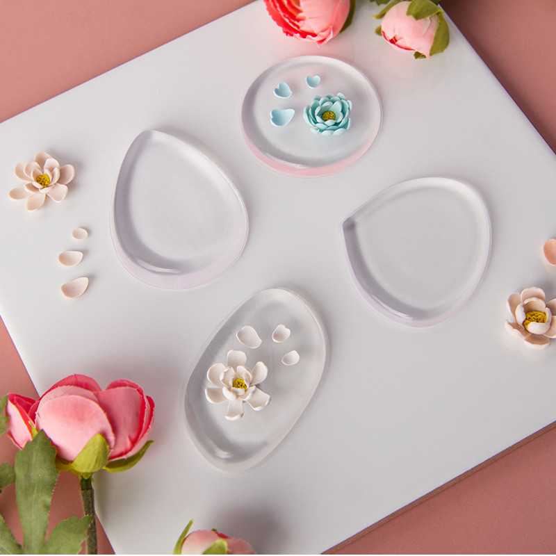 

Polymer Clay Flower Petals Silicone Mat DIY Three-dimensional Flower Making Auxiliary Transparent Mat Fondant Pottery Tools