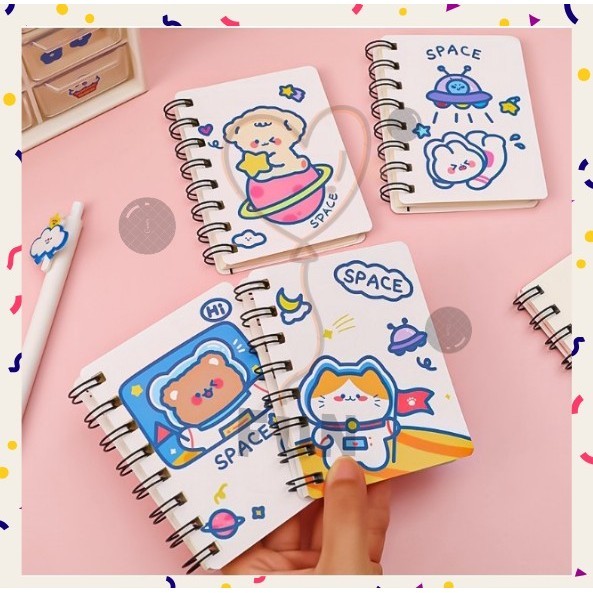 

FF - Notebook Buku Catatan Ring Motif Astronot Animal Space Lucu A7 Notepad Viral Untuk Anak Sekolah