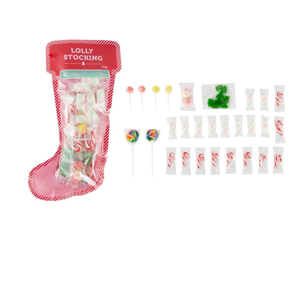 

Australia Lolly Stocking 210g Permen Natal Mix Santa