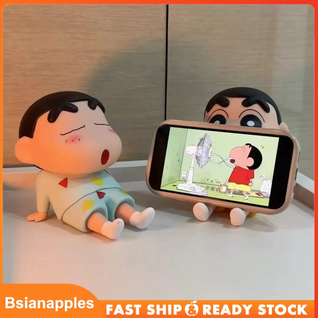 Dudukan Ponsel Krayon Shin-chan Dekorasi Desktop Boneka Anime Tempat Telepon anime Jepang Figure Cra