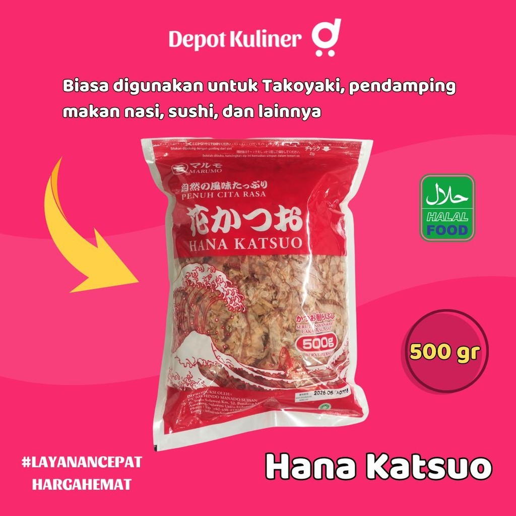 

Marumo Katsuobushi / Hana Katsuo Halal 500Gr - Topping Takoyaki dan Makanan Jepang