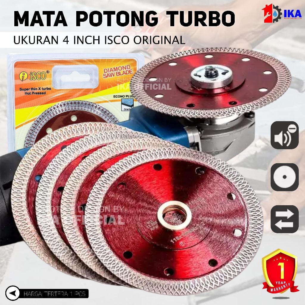 SAB ISCO Red Mata Potong Keramik 105mm Red Diamond Blade 4" For Ceramik Tile Concrete Adesite / DW I