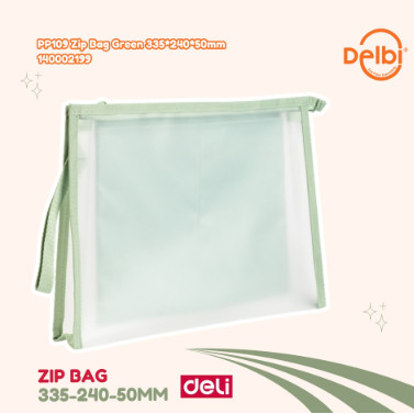 

Deli Map Resleting Zip Bag EVA A4 PP109 Zip Bag Green 335*240*50mm