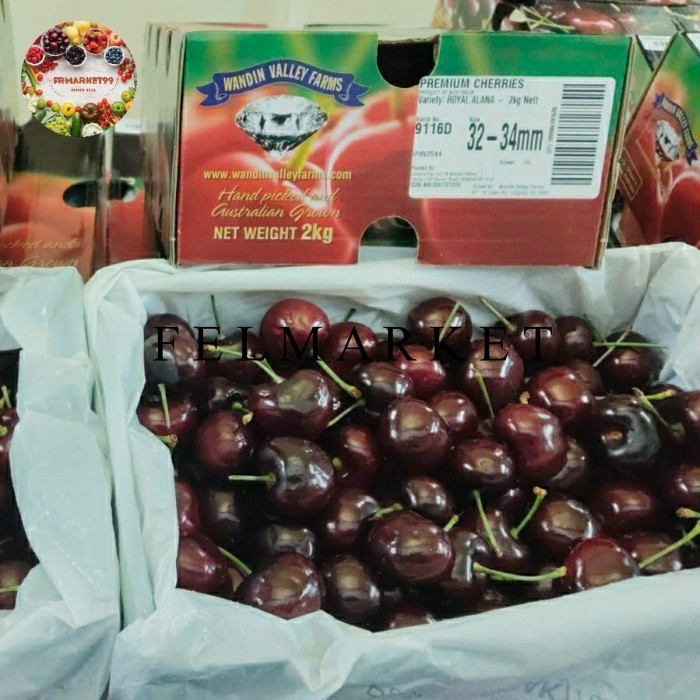 

Cherry Merah Import Size 32-34 / Buah Cherry Red Fresh 2 Kg / Box