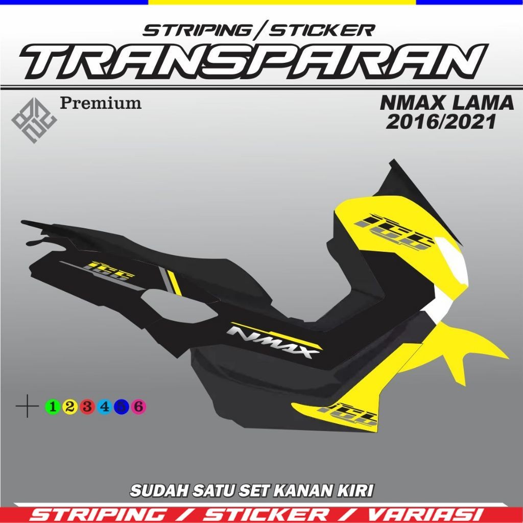 MOTIF Sticker Transparan Uv Nmax Vietnam Striping Racing Style Livery Warna Kombinasi
