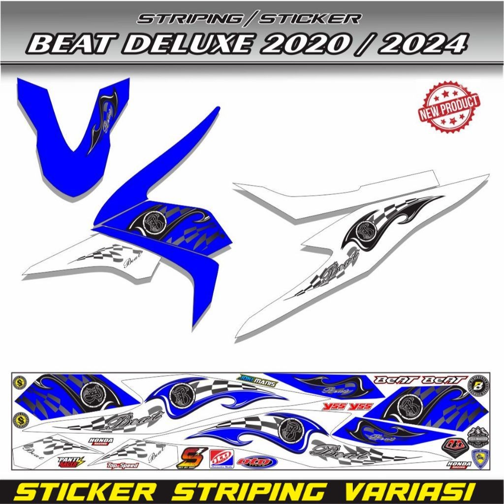 STIKER BEAT ISS DELUXE 2020 STRIPING HONDA BEAT BARU CBS DELUXE 2021 / 2023 terlaris MOTIF