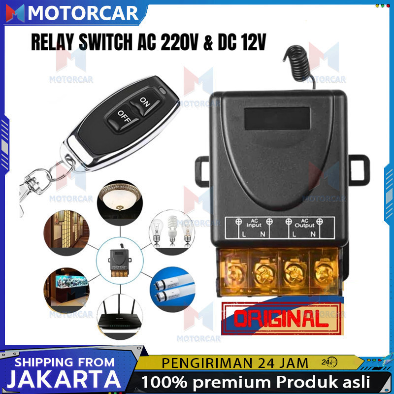 Relay Switch AC 220 DC 12V 1CH Remote Control Saklar on off